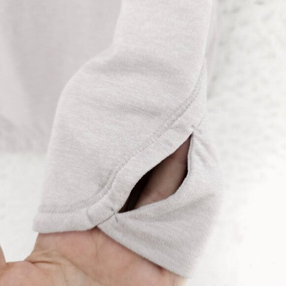 ATHLETA Uptempo Heather Pink Mauve Hoodie Rounded Hem Drawstring SMALL - Picture 6 of 10